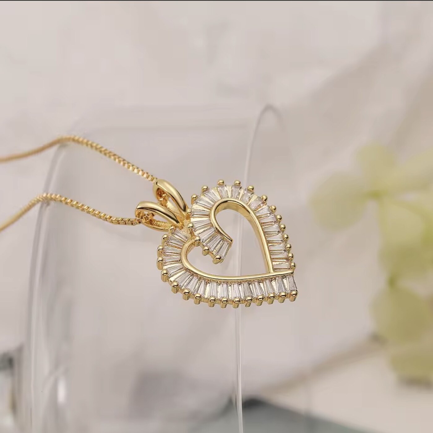 Double Heart Pendant Necklace by Frosted Flame