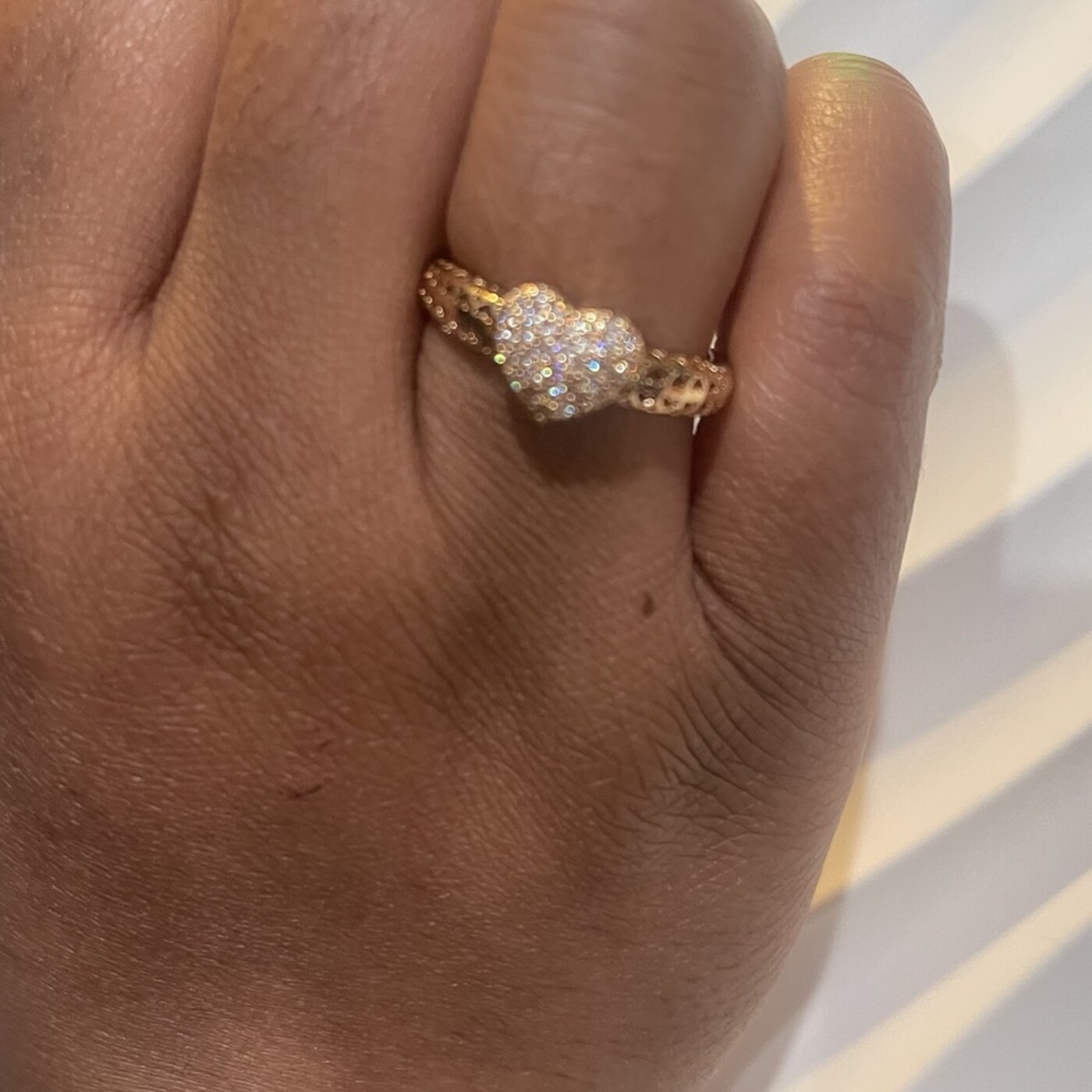 18K Gold Heart Watch Ring by Frosted Flame