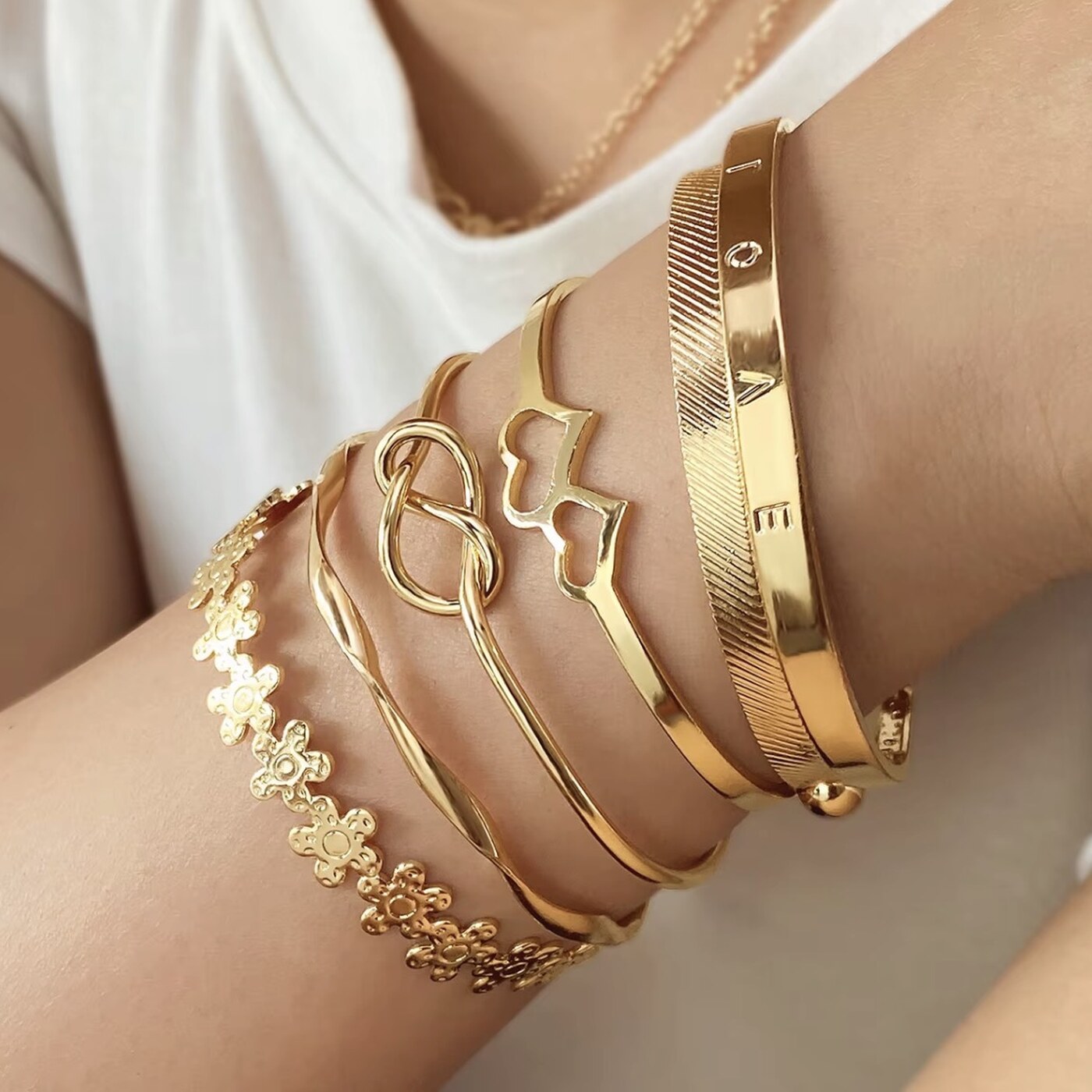 Love Charm Bangle Set by Frosted Flame