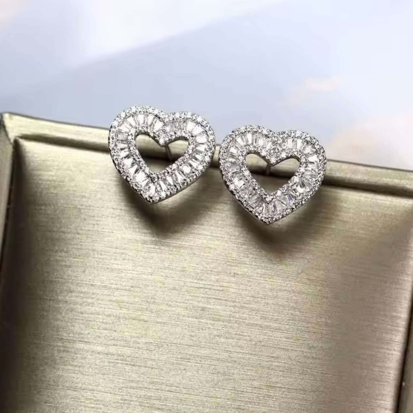 Mini Hollow Heart Studs by Frosted Flame